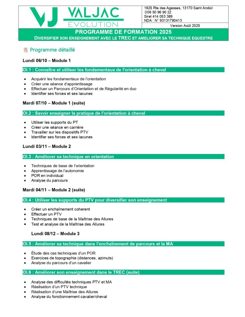 Valjac Formation Equestre Avignon MULLER Programme 2025 Page 0004