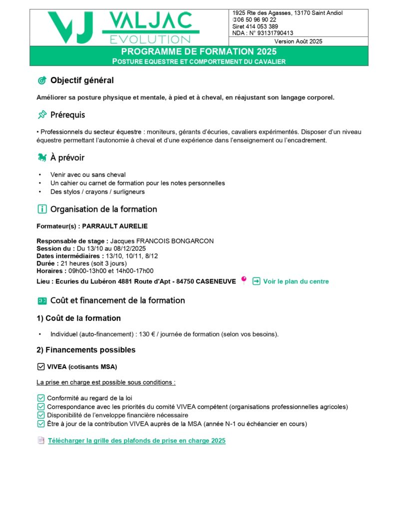 Valjac Formation Equestre Avignon PARRAUD AUTOMNE 2025 Page 0001